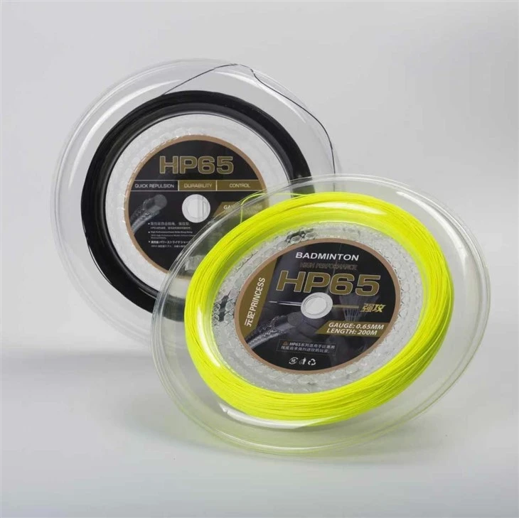 HP65 Nylon High Quality Loud Factory Price Durable Badminton Racket String 200m Length With 0.7mm Diameter Bouncing Stand Type Yellow HP65 Nylon High Quality Loud Factory Price Durable Badminton Racket String 200m Length With 0.7mm Diameter Bouncing Stand Type Yellow