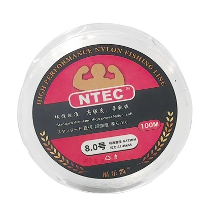 NO.0.4-NO.12 Nylon-Monofilament-Angelschnur in 100-m-Spulenverpackung